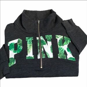 PINK Half Zip Pullover Sweatshirt Size Small